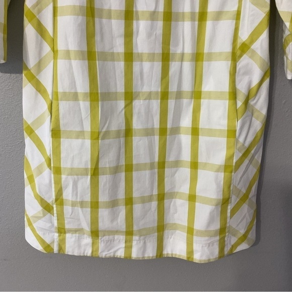 TRA MAD RKE white with lime green stripe dress with side pockets size XS D140 - Picture 3 of 6